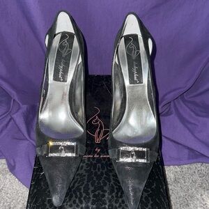 Black , silver heel
